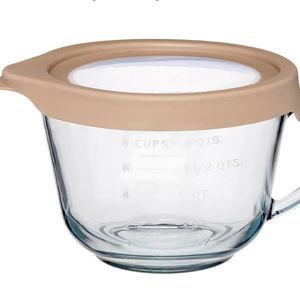 Anchor Hocking Batter Bowl, 2 Quart Glass Mixing Bowl with TrueFit Lid