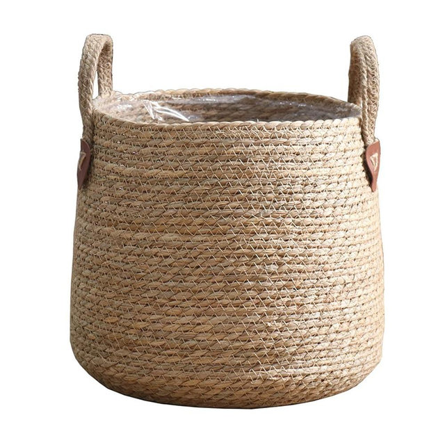 Bothyi Woven Plant Basket Decorative Storage Basket Large Capacity Flower Pots Plant Container for Lawn Yard Balcony Home Windowsill, S