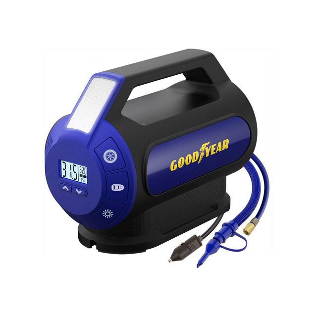 Goodyear Dual Flow 6min Flat to Full Tire Inflator and Air Compressor with Digital Display