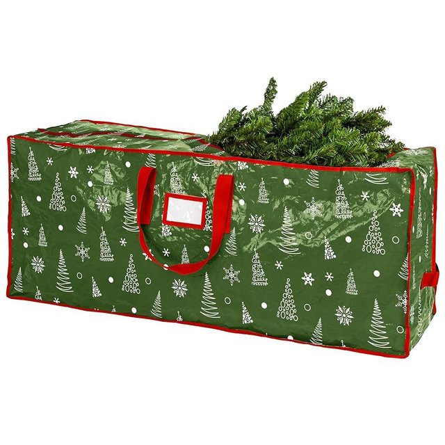 Handy Laundry Christmas Tree Storage Bag - Stores 9 Foot Artificial Xmas Holiday Tree, Zippered Bag, Durable Waterproof Material, Carry Handles. Protects Against Dust, Insects and Moisture.