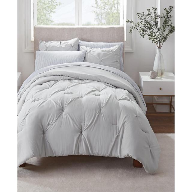 Serta Simply Clean Antimicrobial Pleated Full Bed in a Bag Set, 7 Piece