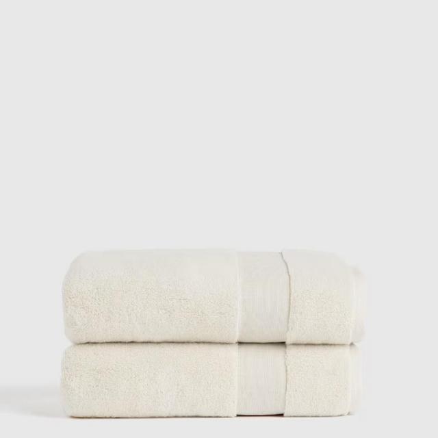 Turkish Classic Bath Towel Ivory (Set of 2)