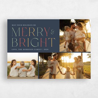 Grayed Navy, Blue Holiday Card - Cavalier