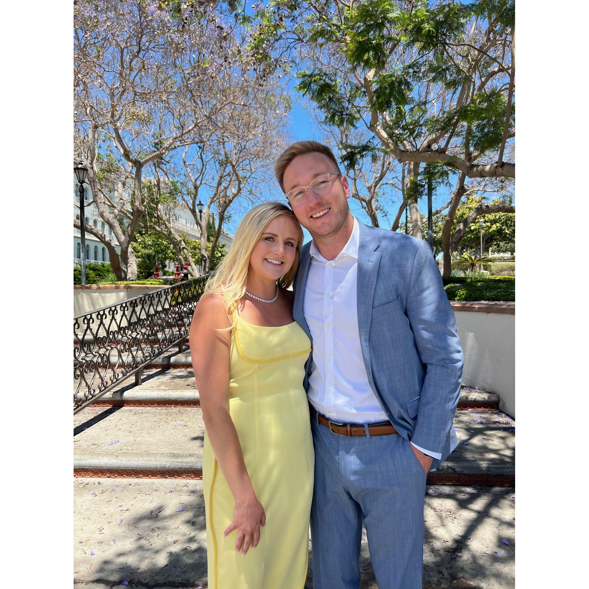 We absolutely love attending our friends' and family members' weddings! Since 2020, we have attended 19 weddings together! This photo is from Allie and Ben's wedding in San Diego, California!
