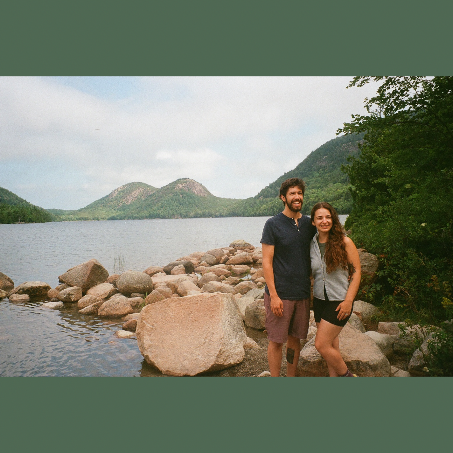 Will & Marissa in 2025 recreating the 2023 photo at Jordan Pond at the beginning of this gallery.