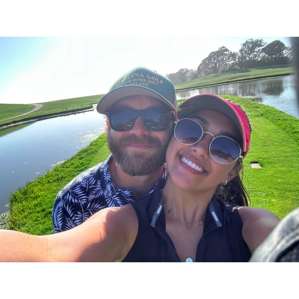 Working on our golf game in Santa Barbara