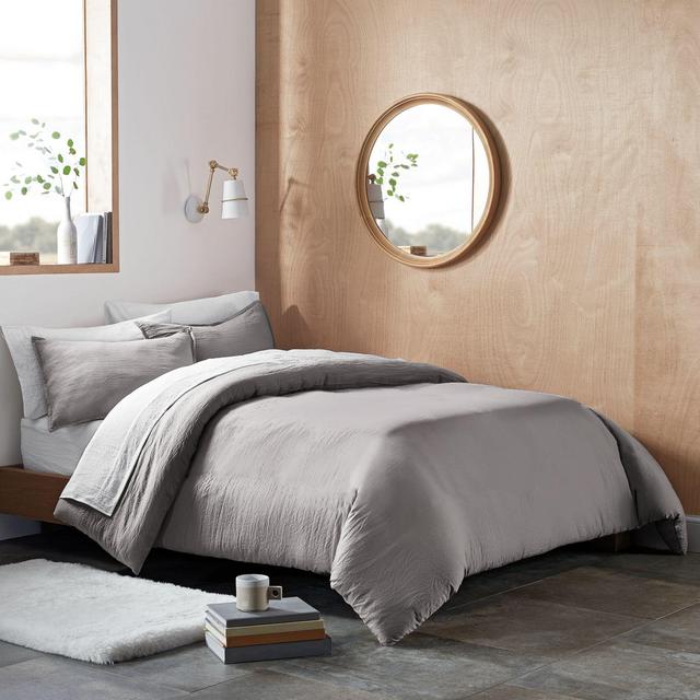 UGG® Devon Solid 3-Piece Full/Queen Duvet Cover Set in Seal Grey