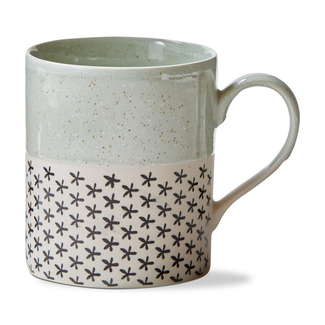 tag Emery Coffee Mug Green Multi Stoneware Everyday 16oz Dishwasher Safe