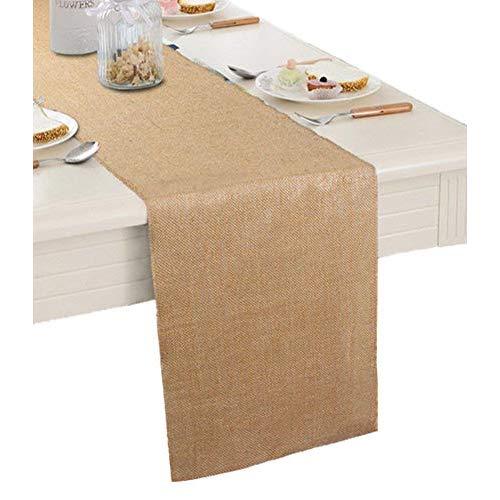 Burlap Table Runner 12" X 108''- Rustic Wedding Decoration Table Runner Decoration - Dining Table Runner Roll - Kitchen Table Runner - Thanksgiving Easter Baby Shower Reception Jute Table Runner