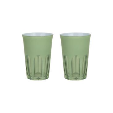 Rialto Glass Tumbler Set/2, Pale Sage
