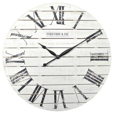 FirsTime & Co.® Shiplap 29-Inch Wall Clock in White