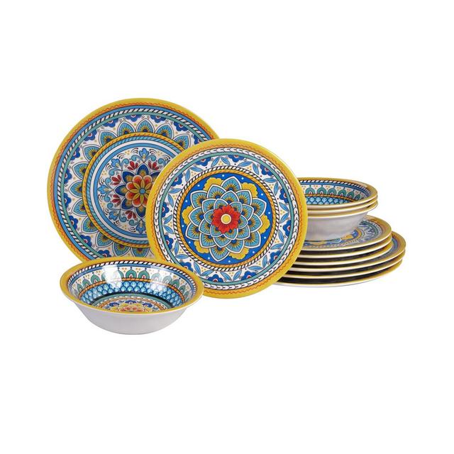 Certified International Portofino Melamine 12-Pc. Dinnerware Set