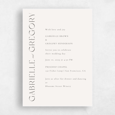 Beige Landscape Wedding Invitation - Payton Classic