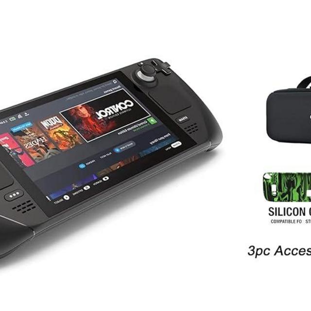 Valve Steam Deck 1TB Handheld Gaming Console with Carring case, 1280 x 800 LCD Display, Bundle Silicone Soft Cover Protector & Tempered Glass Film