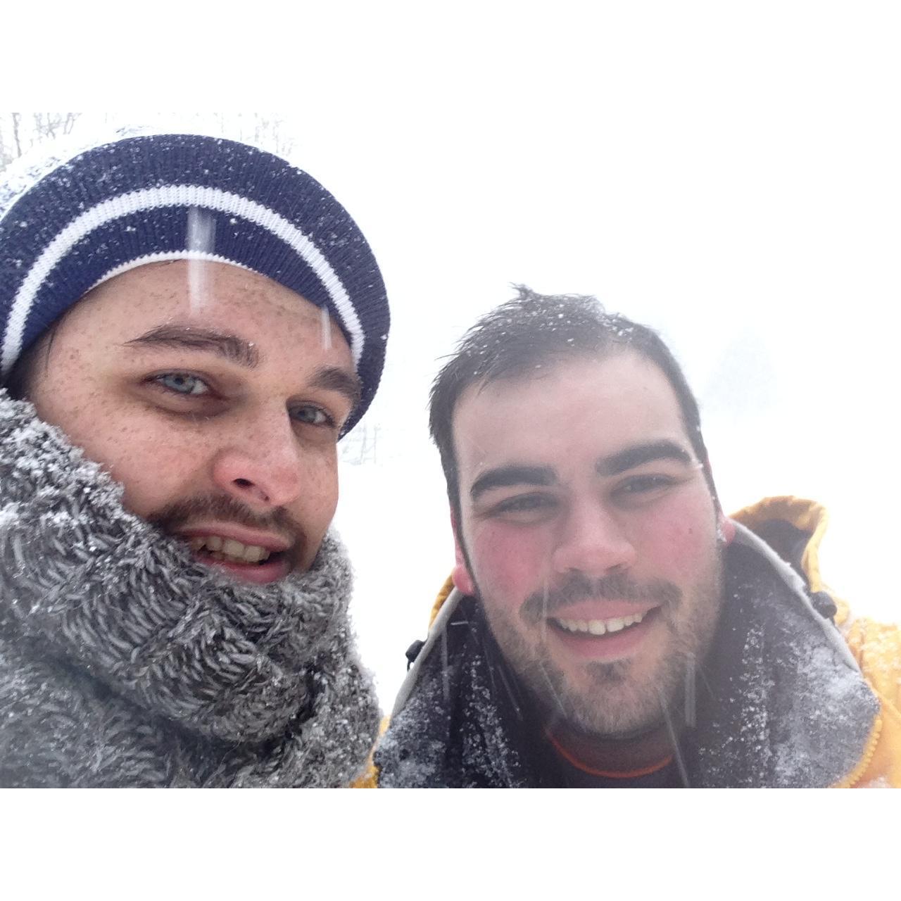Snow tubing down the mountains in the Berkshires, 2015