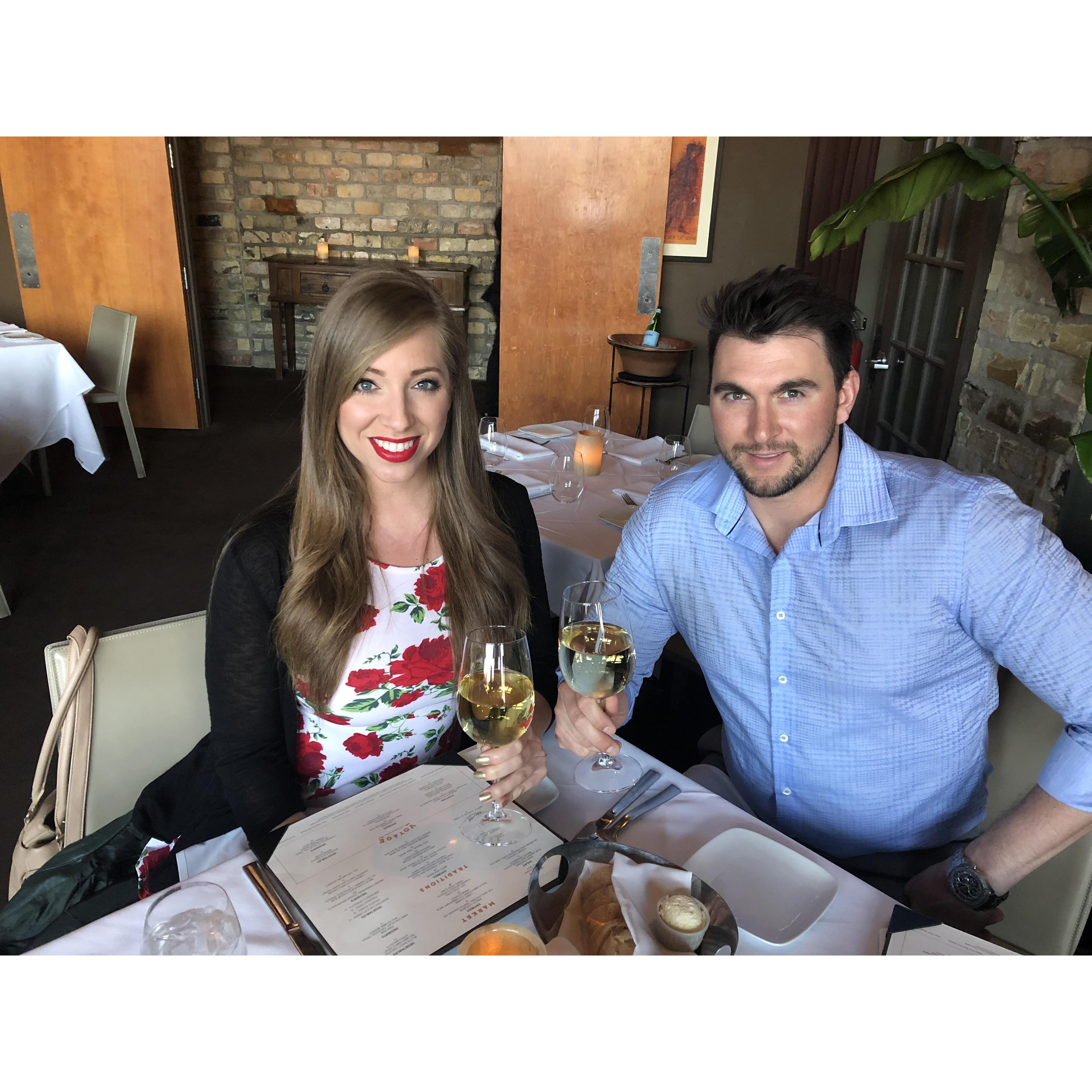Celebrating Aleks's birthday at the beautiful Cafe Lurcat.