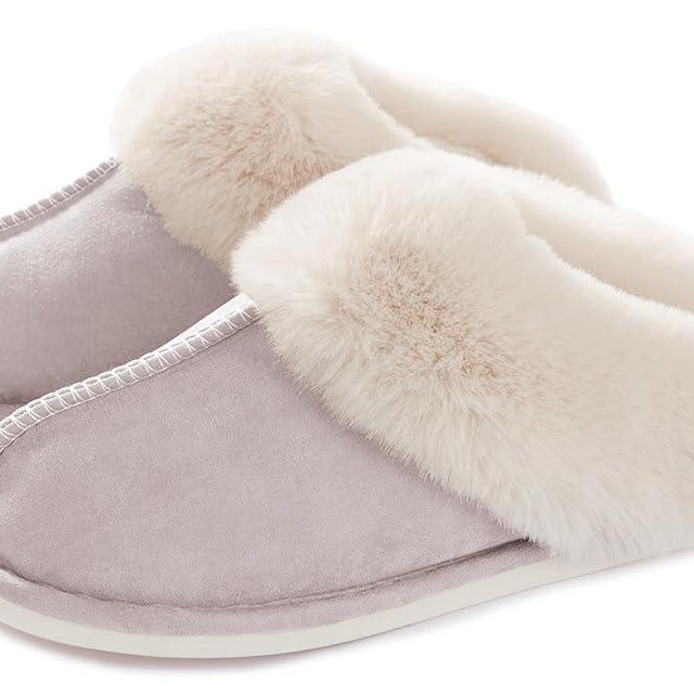 Donpapa Womens Slippers with Memory Foam Fluffy Soft Warm Slip On House Slipper Anti-Skid Cozy Plush for Indoor Outdoor