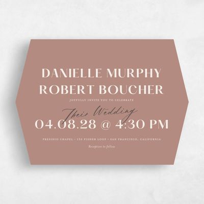 Brown Diamond Wedding Invitation - Finneas Landscape