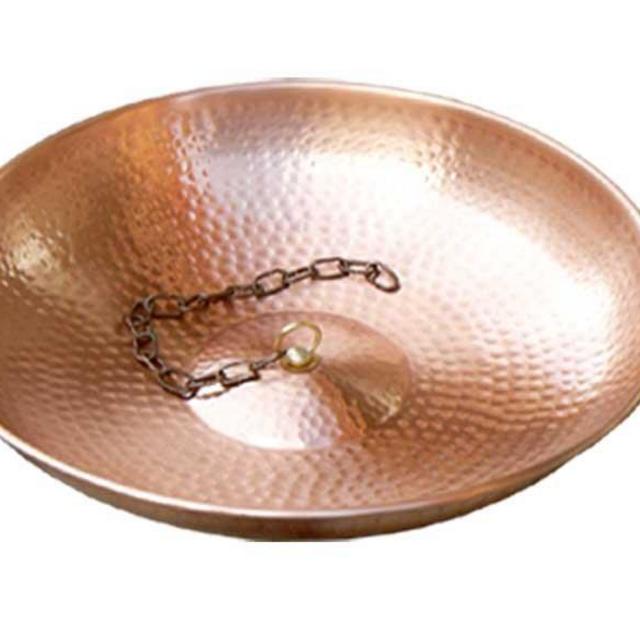 Monarch Rain Chains 29026 Copper Monarch Pure 18 Hammered Anchoring Basin 3-Inch High, 18 inches