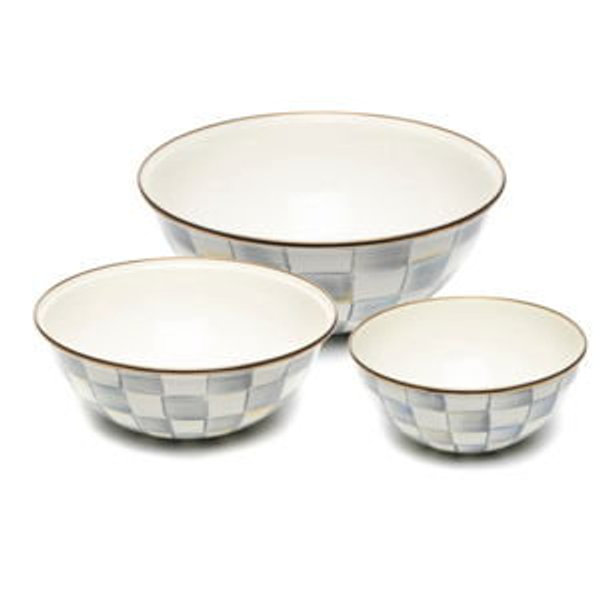 Sterling Check Mixing Bowls, Set of 3