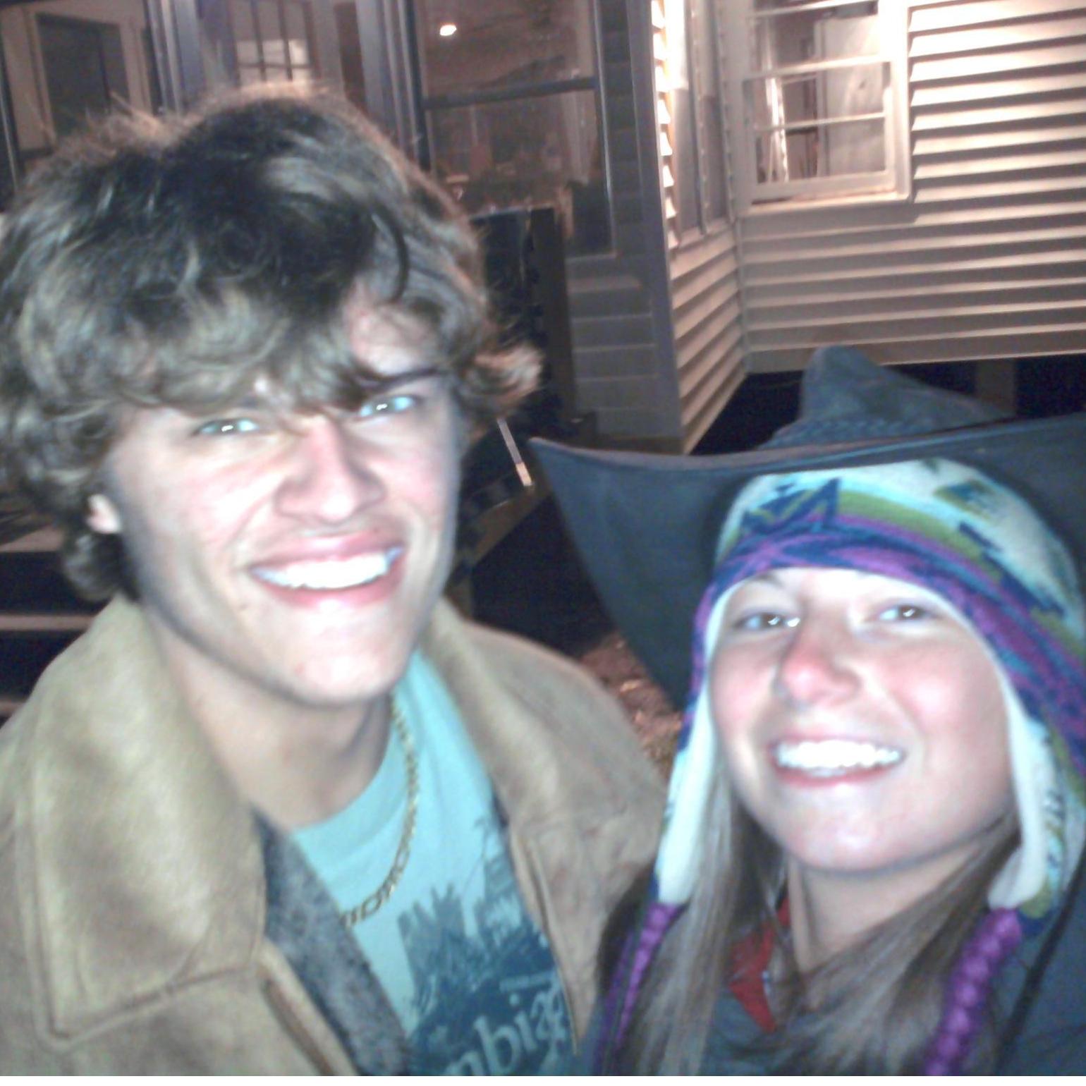 Our first ever photo taken in 2010! He took me to ride the four wheeler and I think I stole his cowboy hat.