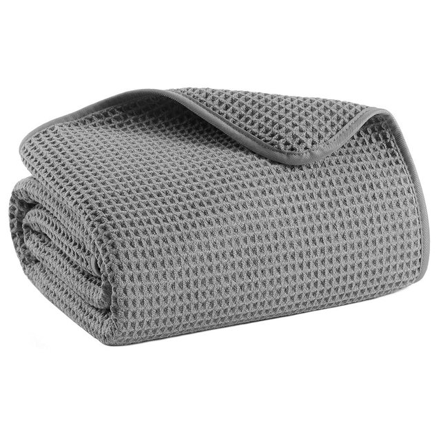 MICROFI Microfiber Waffle Bath Sheet, Quick Dry, Lint Free, 40 x 80 inches (101.6 x 203.2 cm), 1 Count, 430 GSM (Gray)