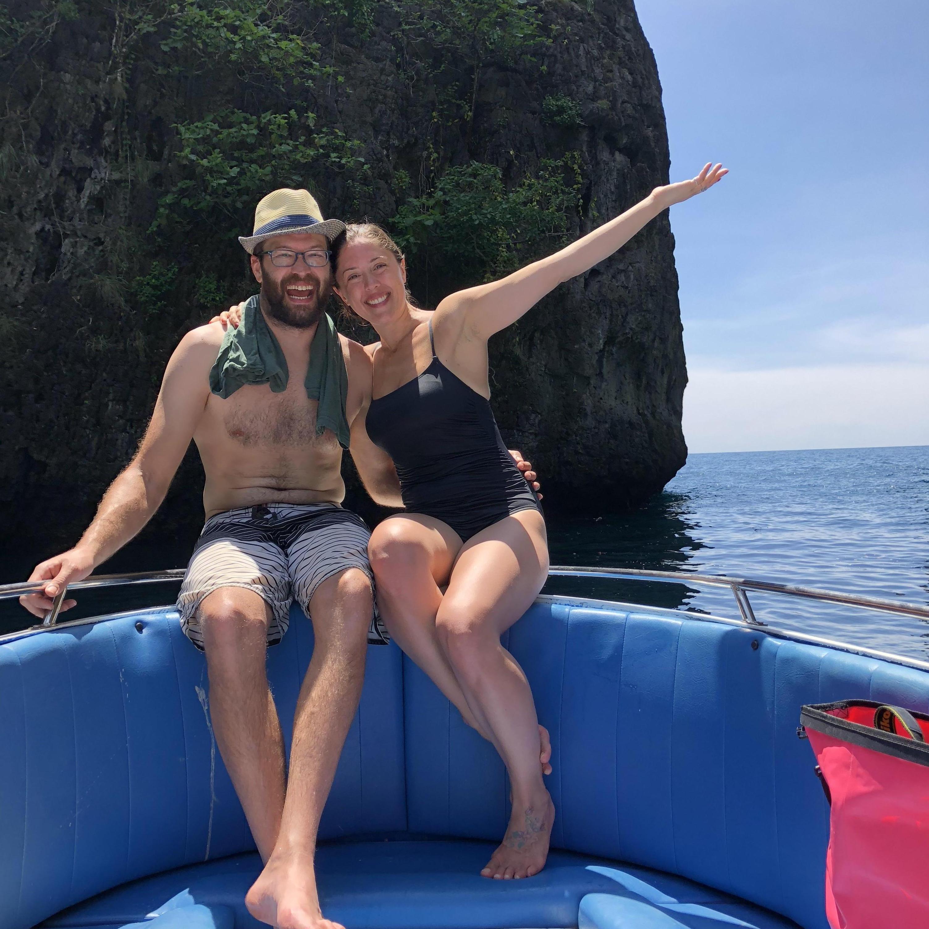Thailand! All smiles after the proposal :) Koh Phi Phi Don snorkeling lagoon. March 2018