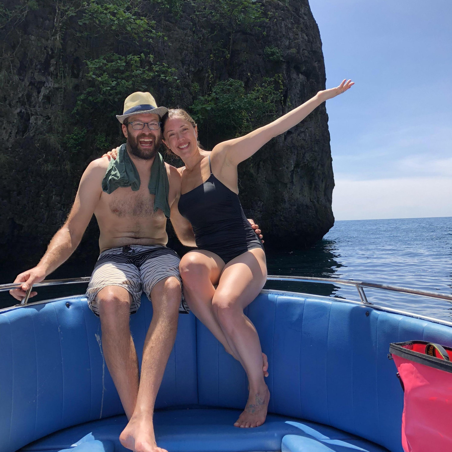 Thailand! All smiles after the proposal :) Koh Phi Phi Don snorkeling lagoon. March 2018