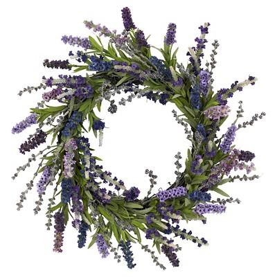 Nearly Natural Lavender Wreath Purple (20")