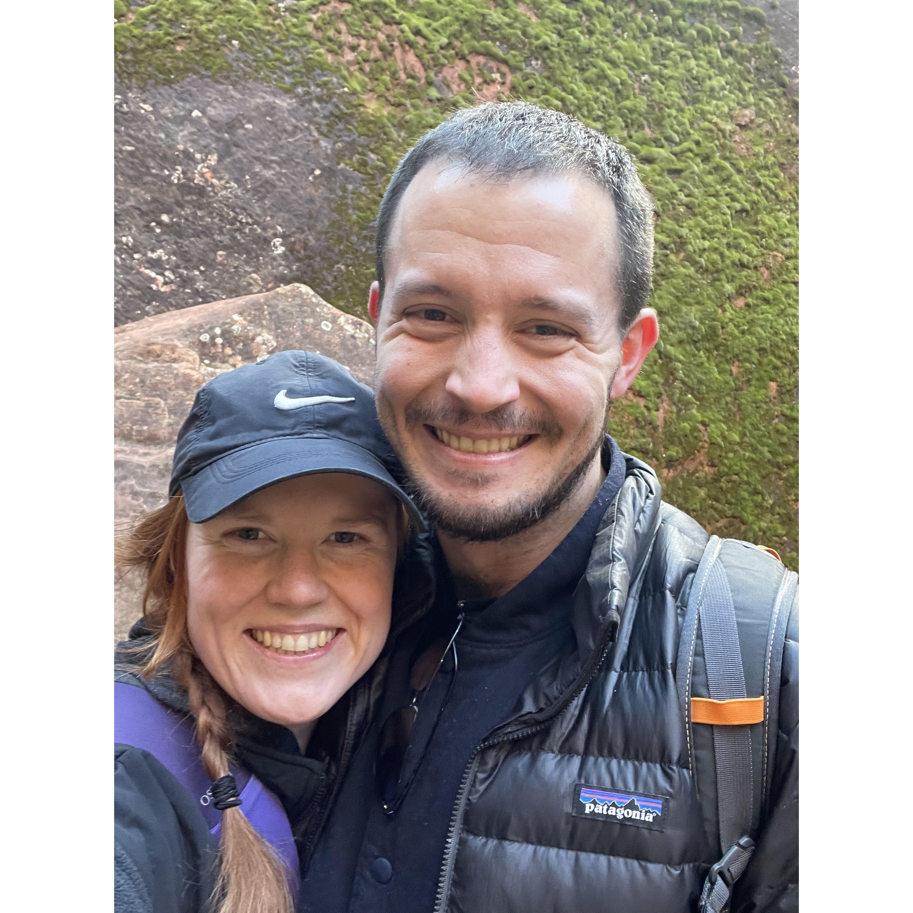 Hiking around in the canyons at Zion National Park