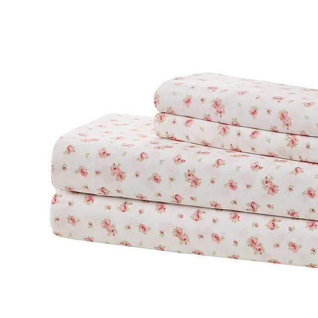 Modern Threads Soft Microfiber Printed Sheets - Luxurious Microfiber Bed Sheets - Includes Flat Sheet, Fitted Sheet with Deep Pockets, & Pillowcases Ivory Full