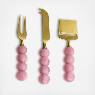 Resin Sorbet 3-Piece Cheese Set