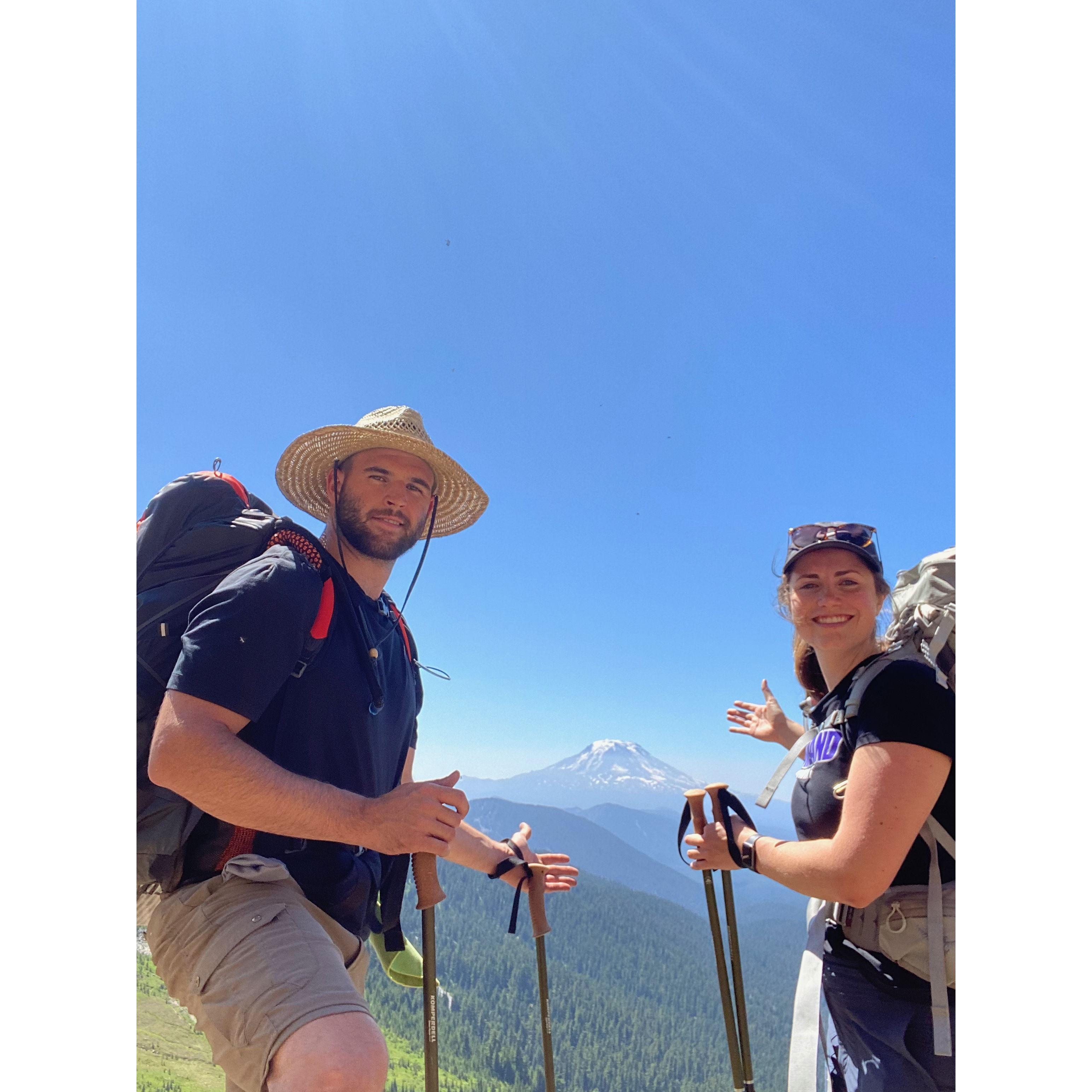 Our first backpacking trip together in Washington.