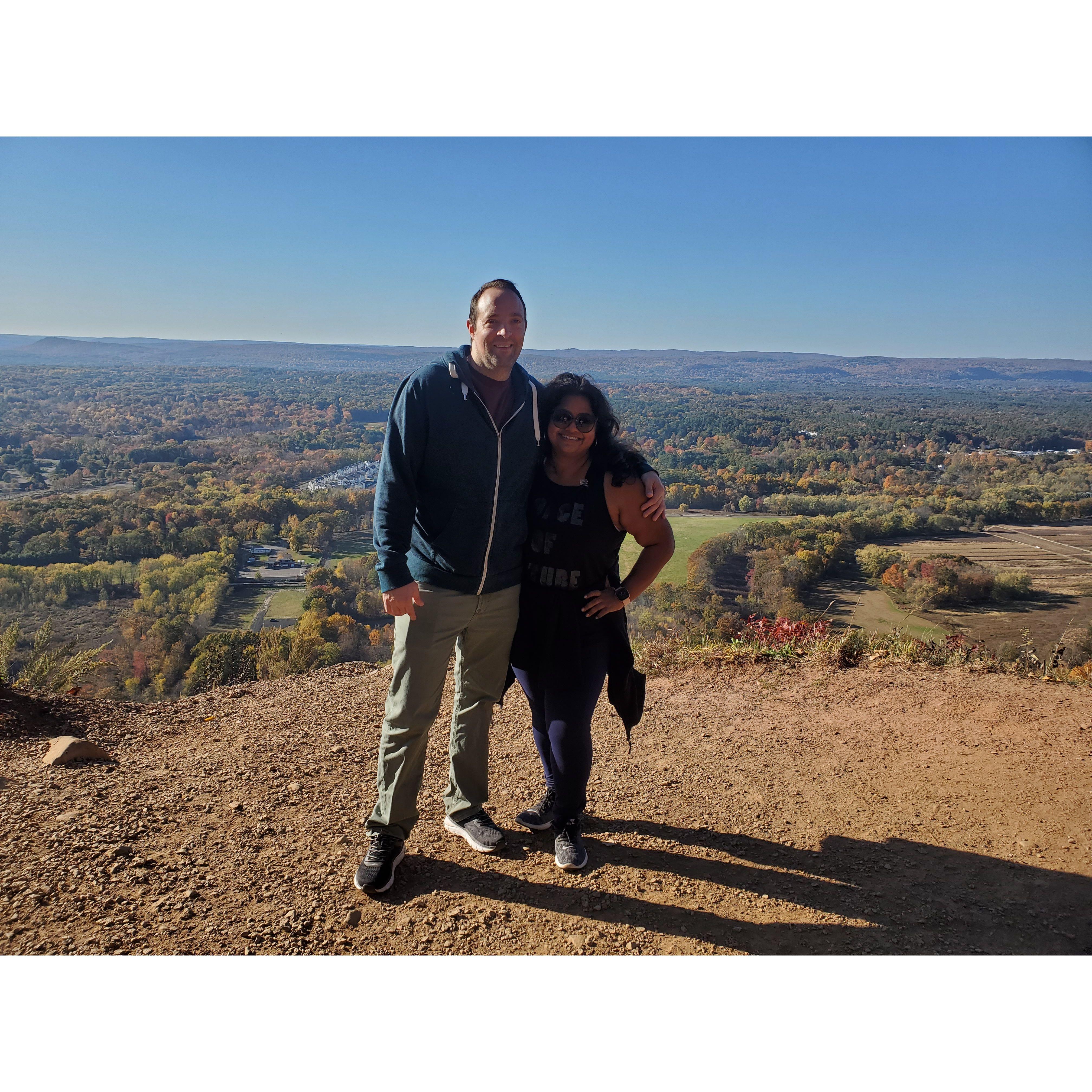 Hiking up to the Heublein Tower