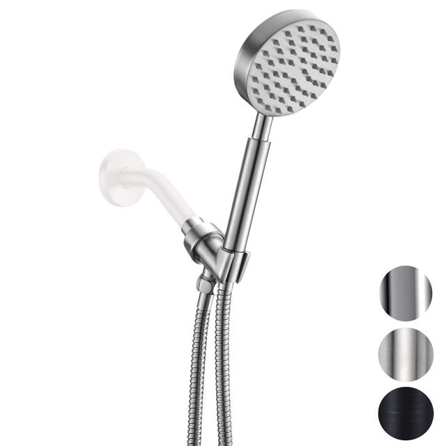 All Metal Hand Held Shower Head with Hose and Holder, Brushed Nickel | Made with Stainless Steel and Brass | High Pressure Handheld Showerhead, Extra Long 72 Inch Flexible Hose, Adjustable Bracket