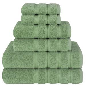 American Soft Linen Luxury Turkish 6 Piece Towel Set, 100% Cotton Soft Absorbent Bath Towels for Bathroom