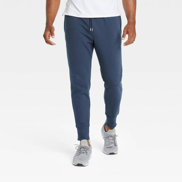 Men's Cotton Tapered Fleece Joggers - All in Motion™ Navy L