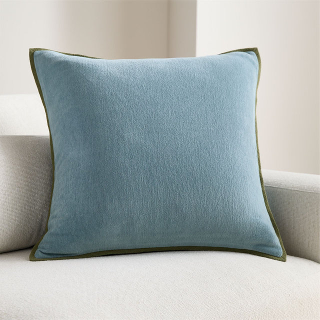 Rete Chenille Border 23"x23" Crystal Blue Throw Pillow with Feather Insert by Venus Williams