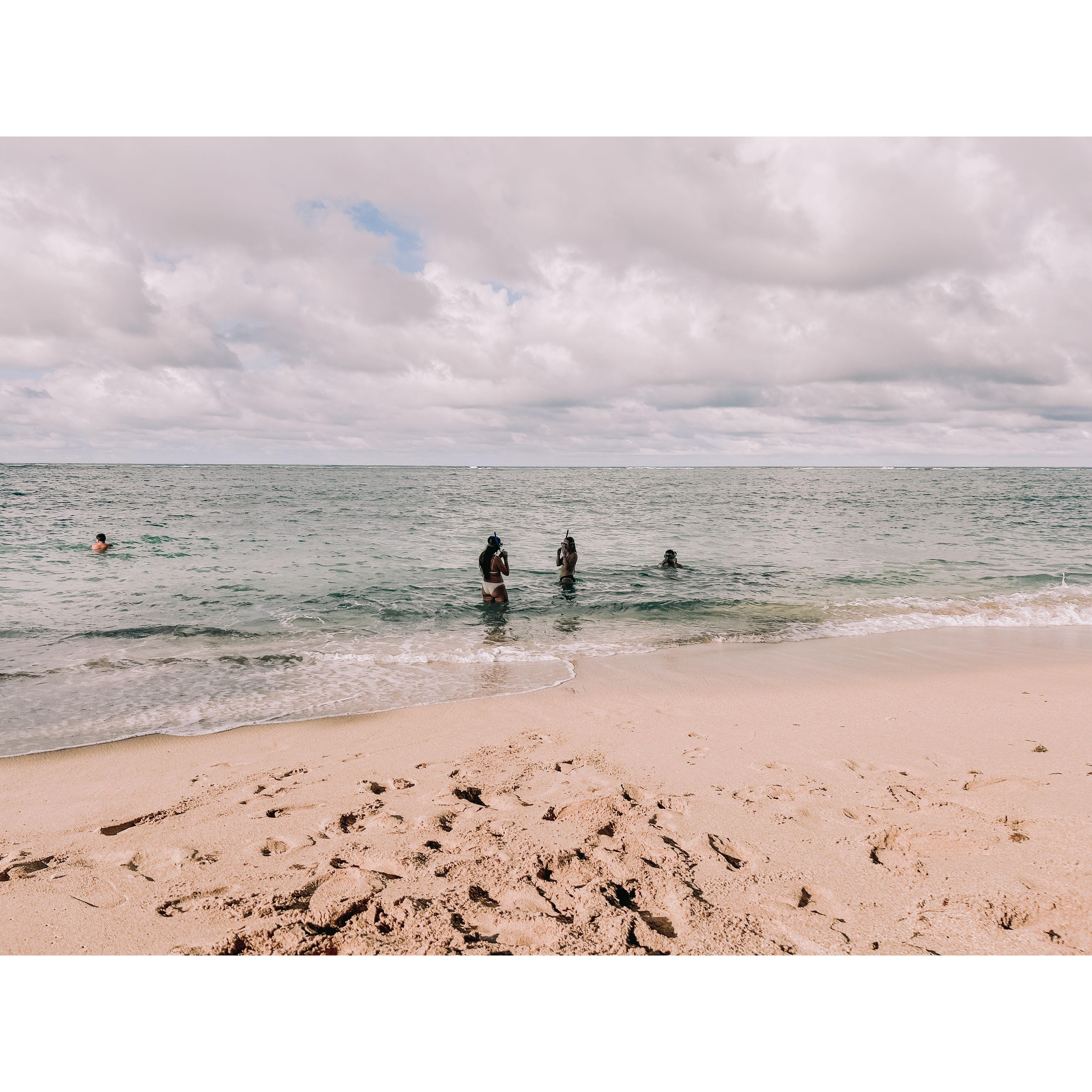 August 15th, 2024. Our view right outside of our condo. Grace, Gretchen, and Daniel snorkeling here!