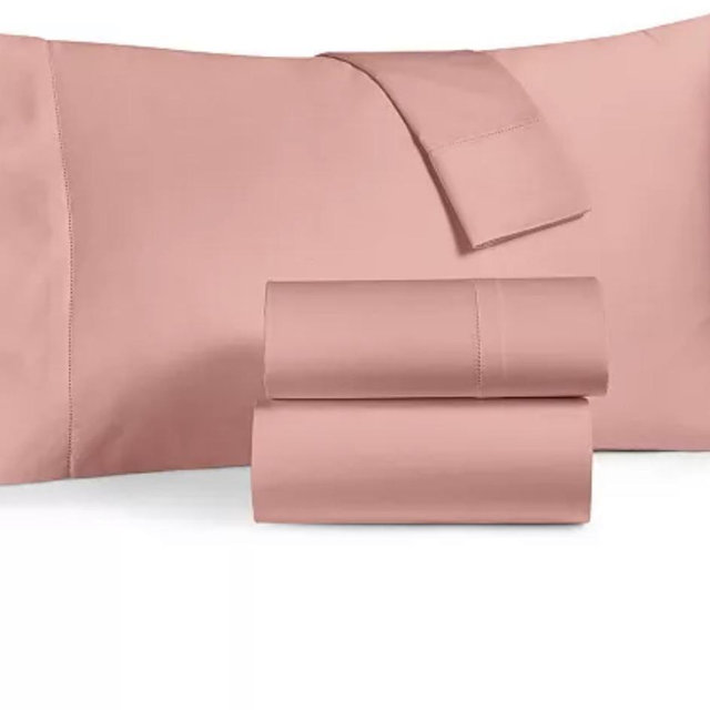 Solid 550 Thread Count 100% Cotton Sheet Sets, Coral