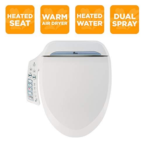 Bio Bidet Ultimate BB-600 Advanced Bidet Toilet Seat, Round White. Easy DIY Installation, Luxury Features From Side Panel, Adjustable Heated Seat and Water. Dual Nozzle Has Posterior and Feminine Wash