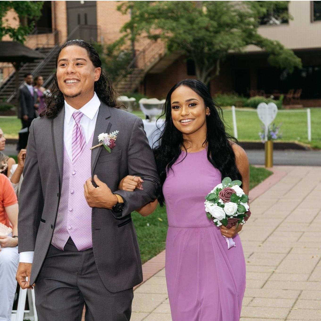 Where our story began! From walking down the aisle as bridesmaid & groomsman to soon walking as husband and wife. ♡