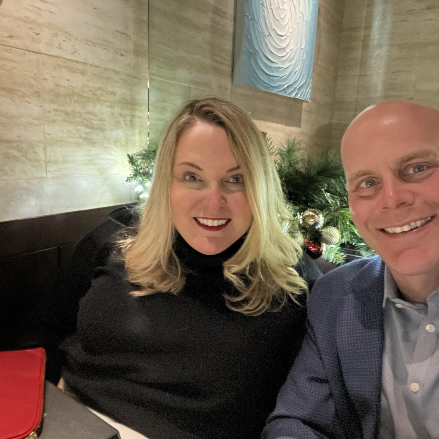 Christmas dinner with Julia's mom, 2023.