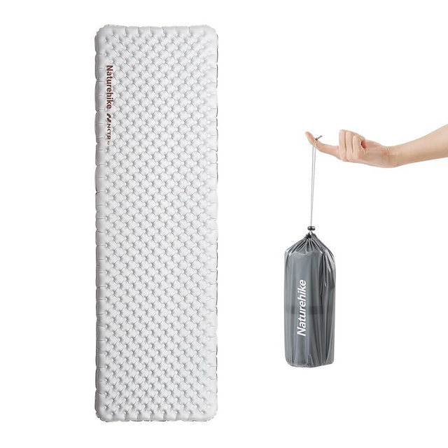 Naturehike Ultralight Insulated Sleeping Pad with R5.8, 3.2in Thickened Patchworkable Inflatable Double Sleeping Mat for Camping, Hiking, Climbing with Inflatable Bag