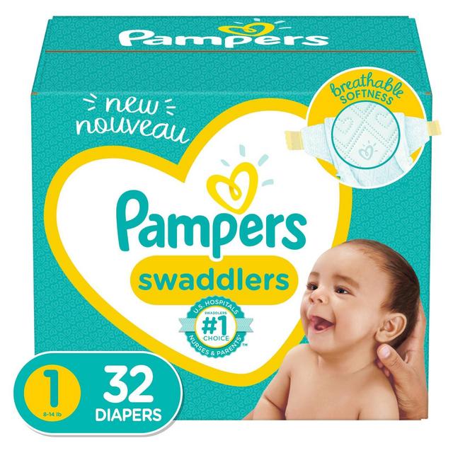Pampers Swaddlers Diapers - Size 1 - 32ct