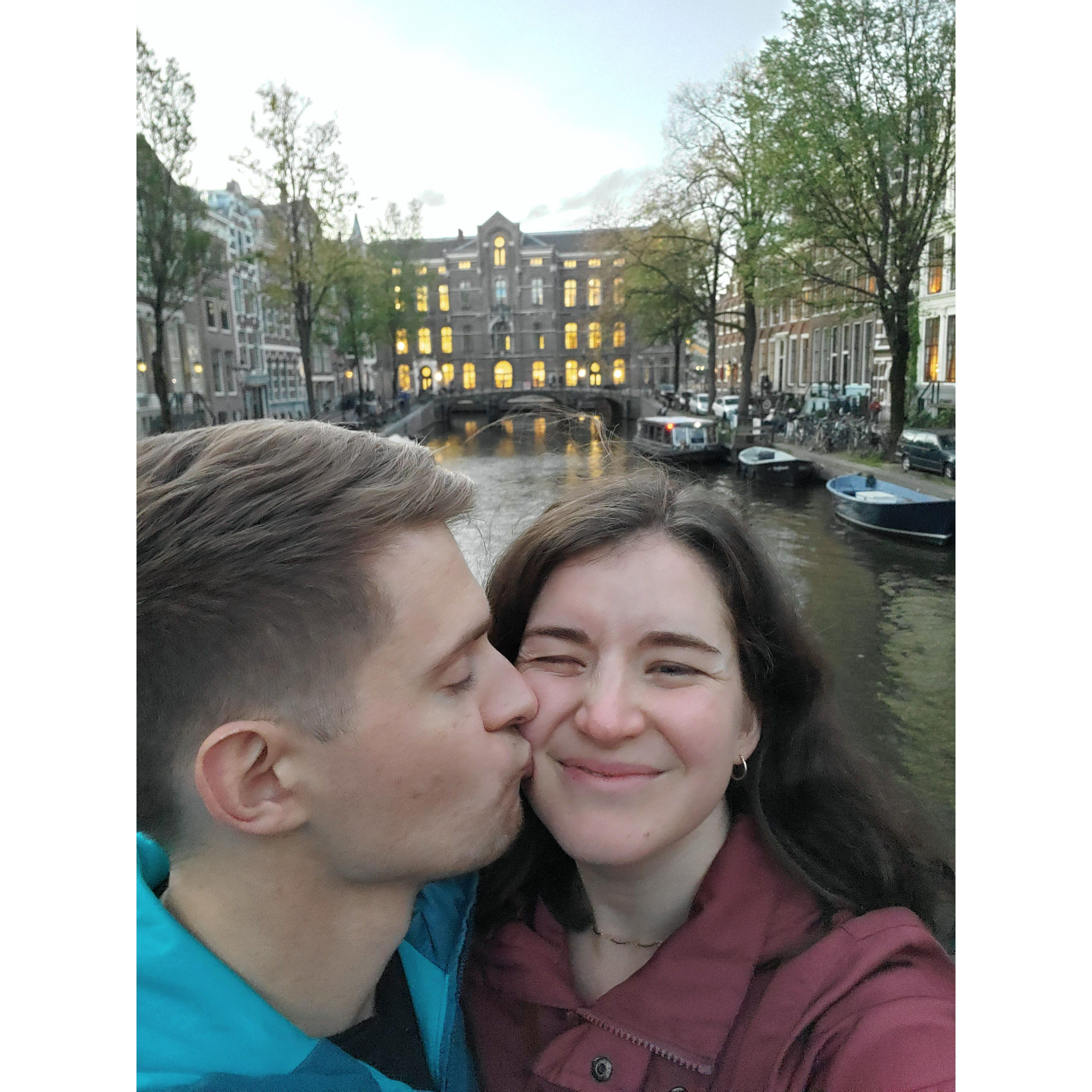 Our first kiss abroad (Netherlands)