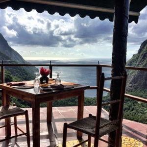 Dinner on top of a mountain in St. Lucia!