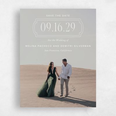 White Standard Wedding Save the Date - Ivette Photo