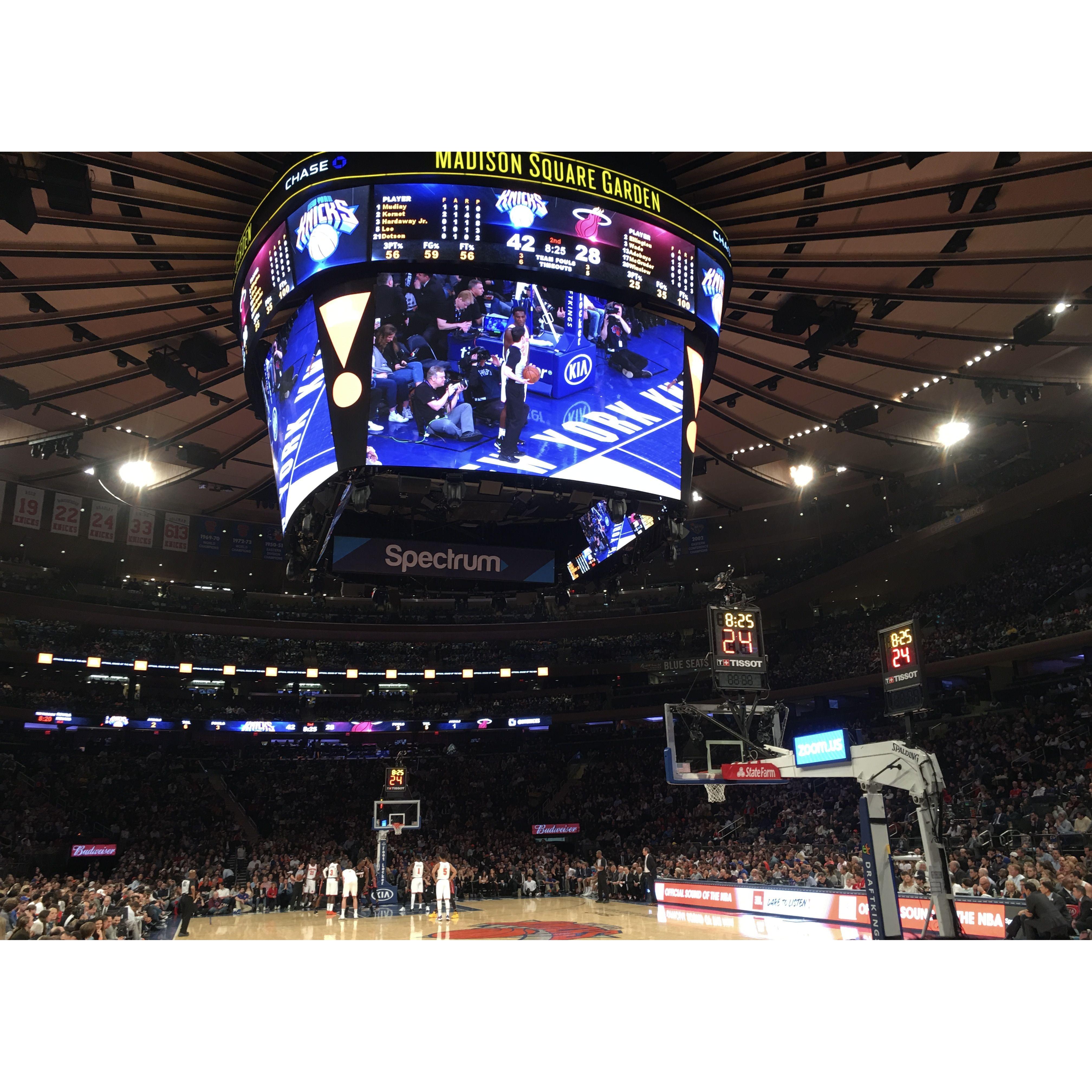 Our first date, Knicks game at Madison Square Garden. April 6, 2018.
