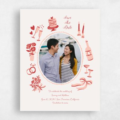 Red Velvet Wedding Save the Date - Remi Photo